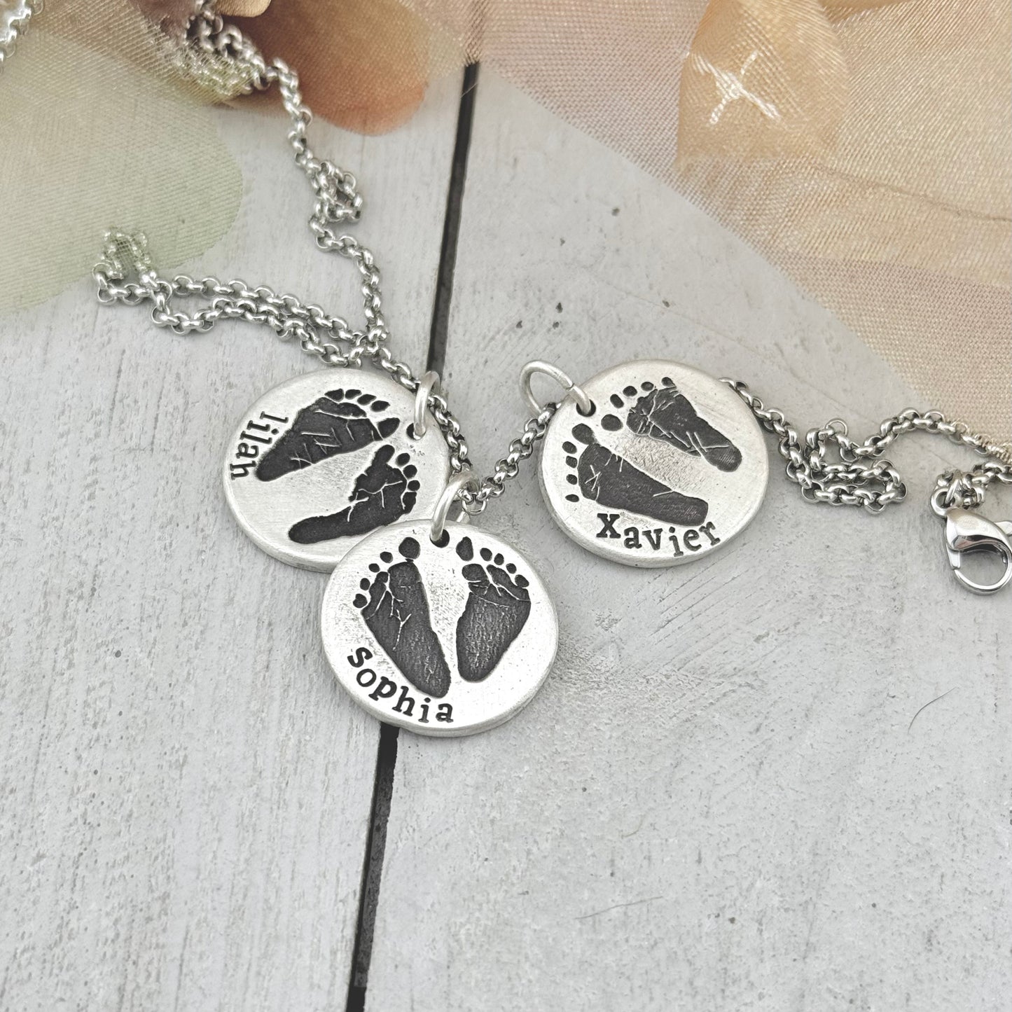 Footprint Charm in Solid Sterling Silver