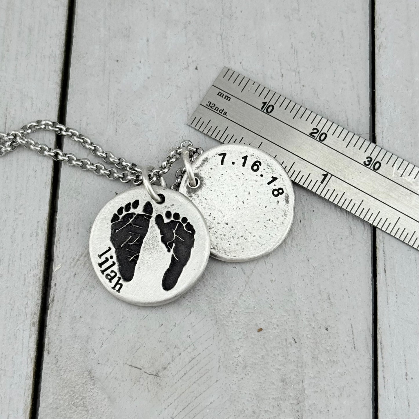 Footprint Charm in Solid Sterling Silver