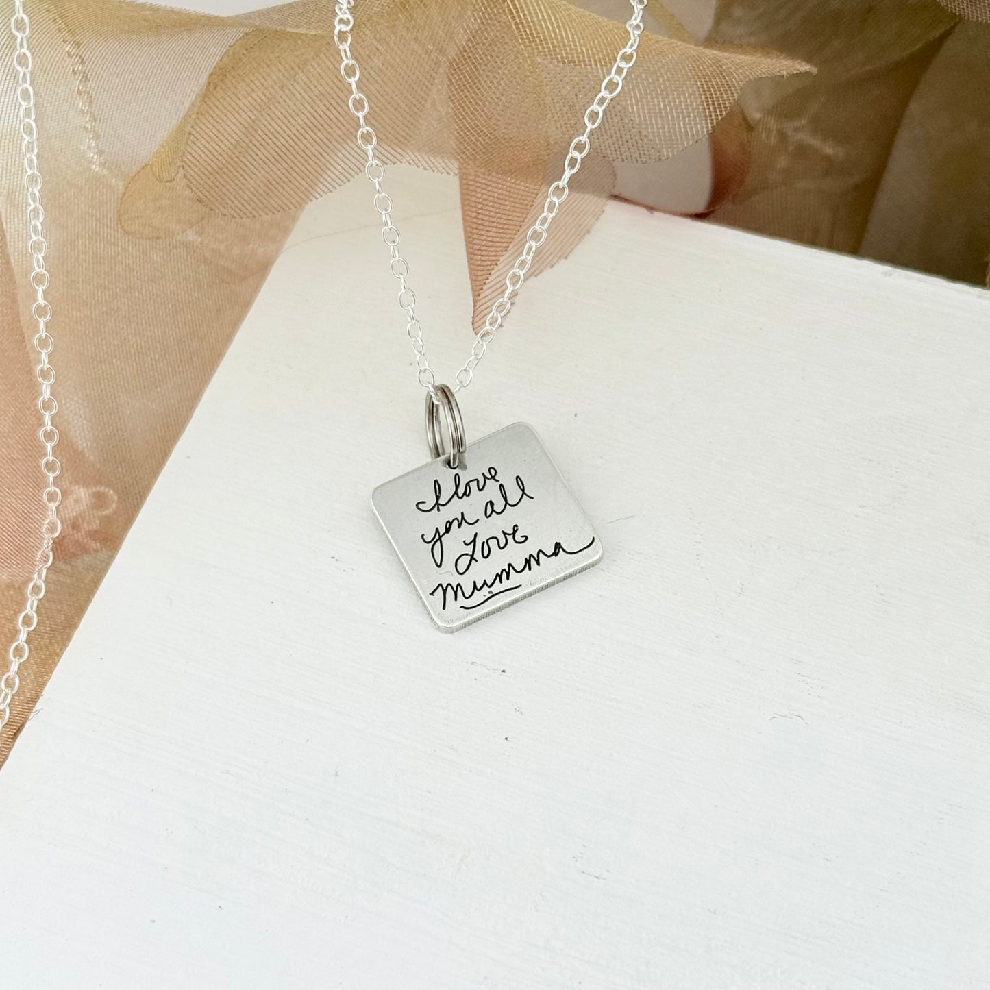 Square Handwriting charm