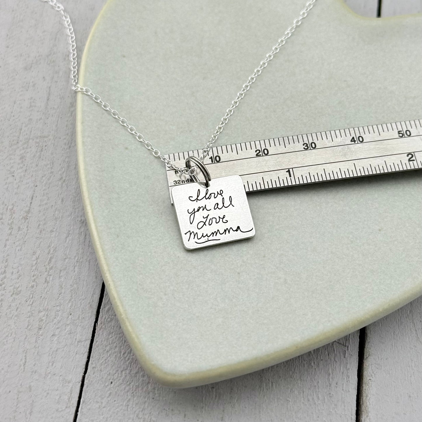 Square Handwriting charm