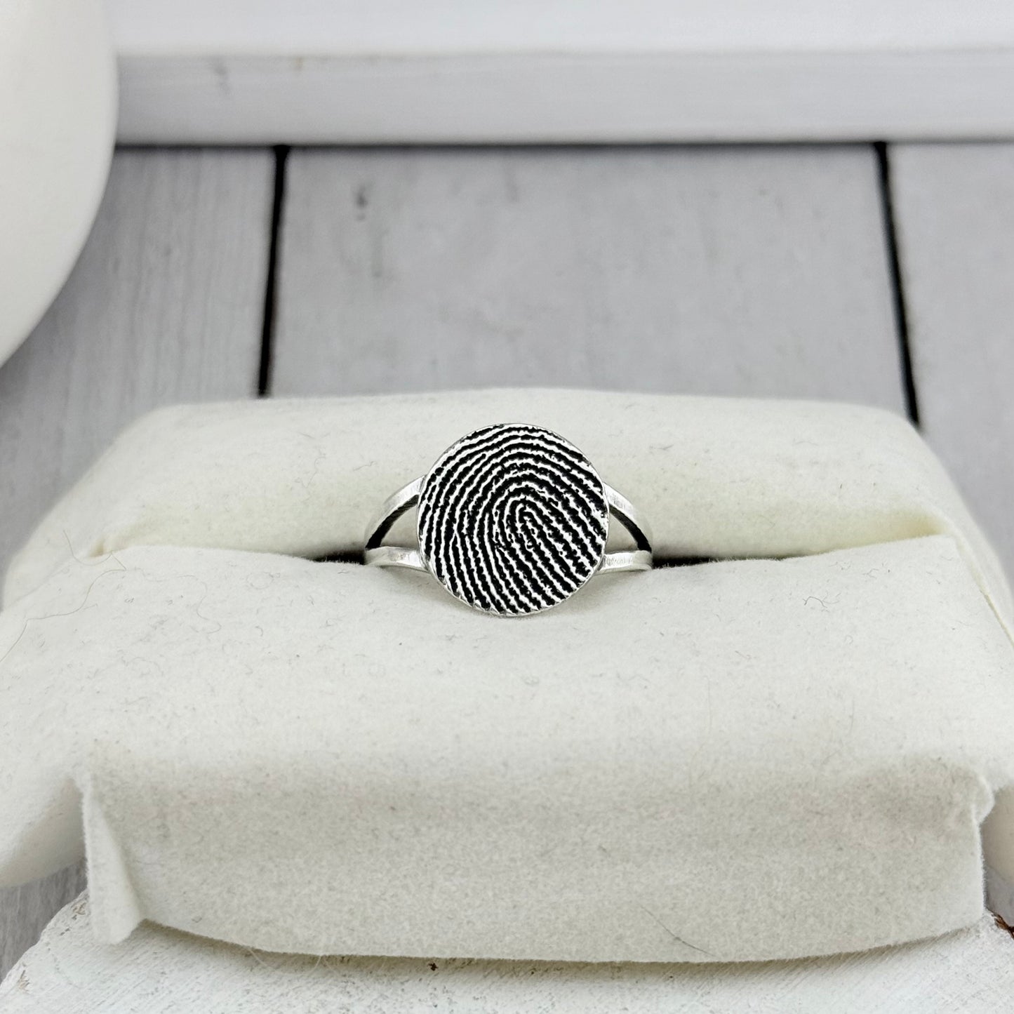 Pure Silver Memorial Fingerprint Ring