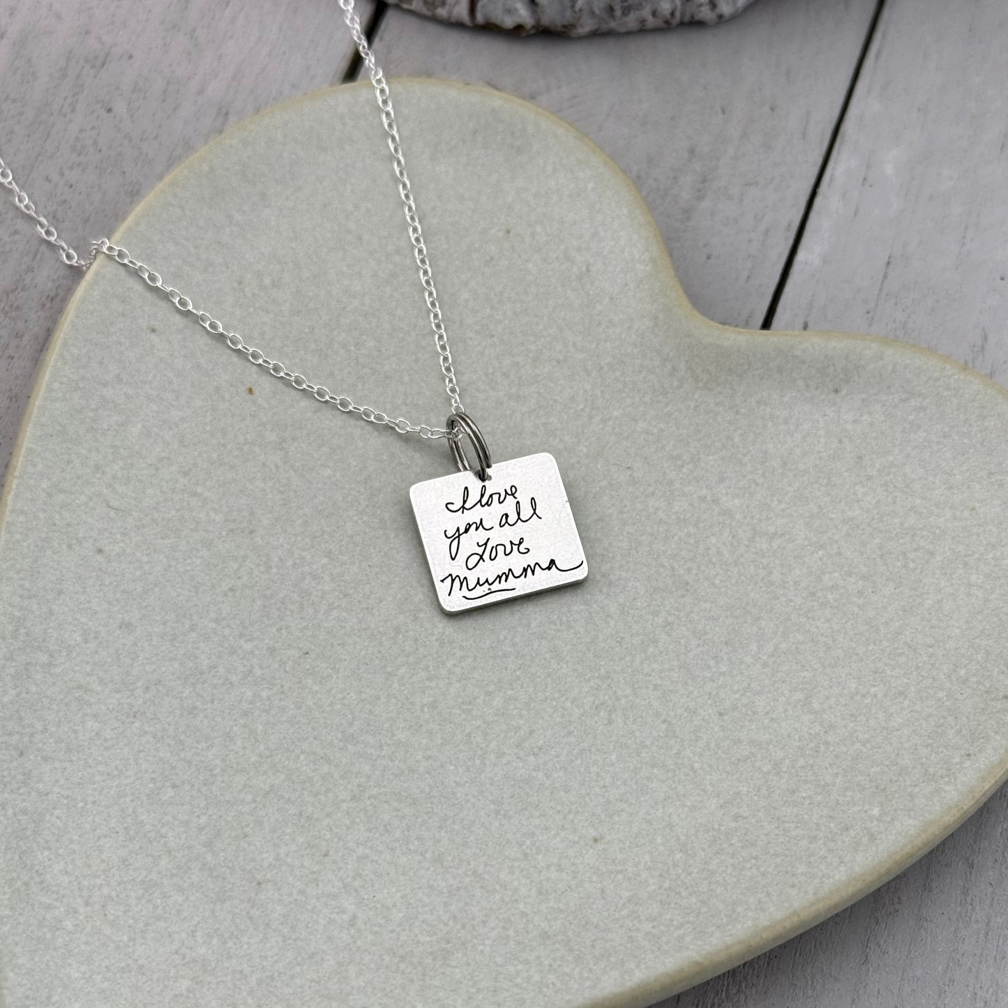 Square Handwriting charm
