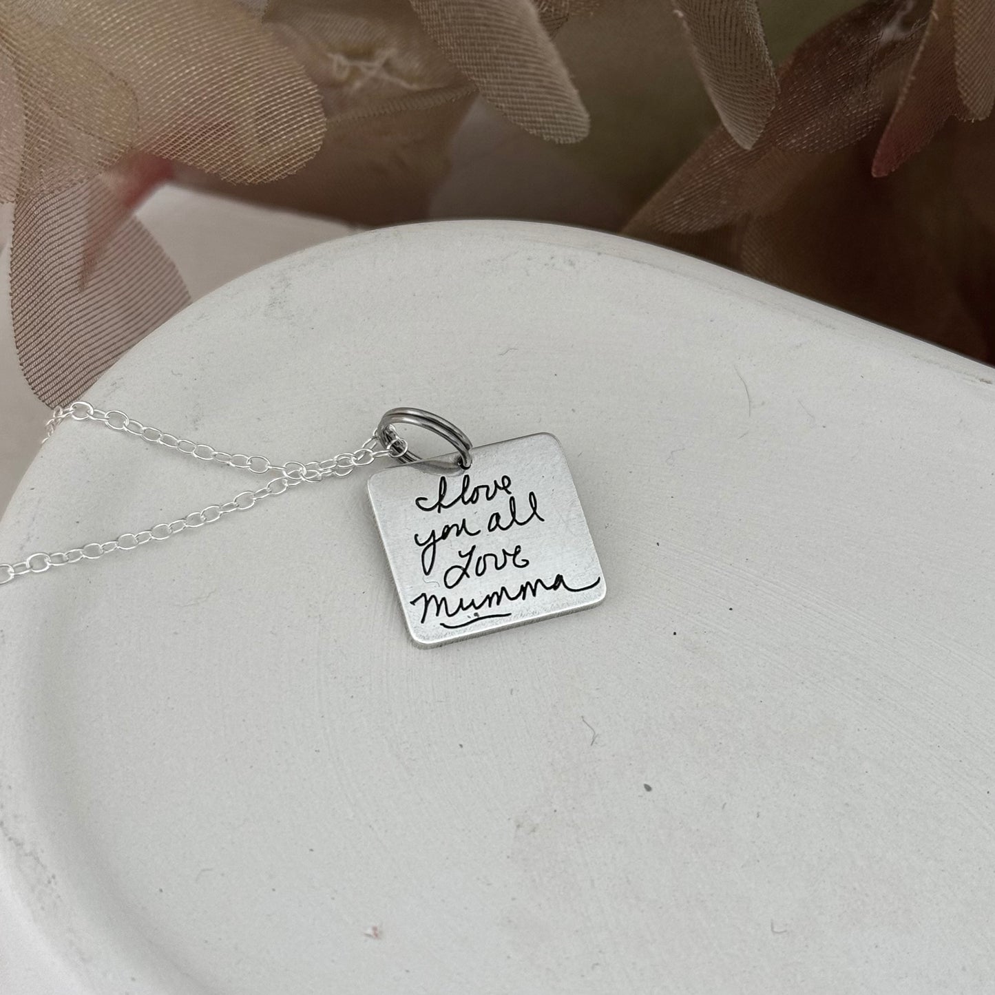 Square Handwriting charm