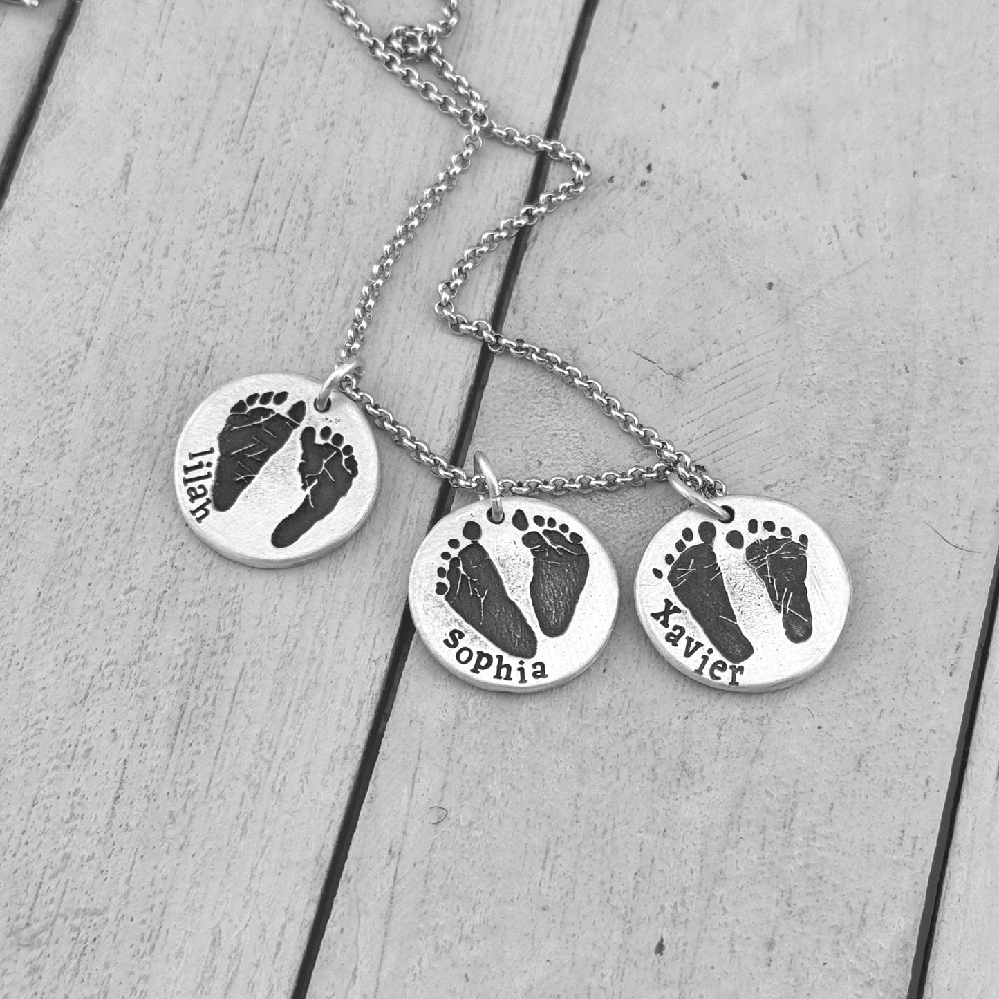 Footprint Charm in Solid Sterling Silver