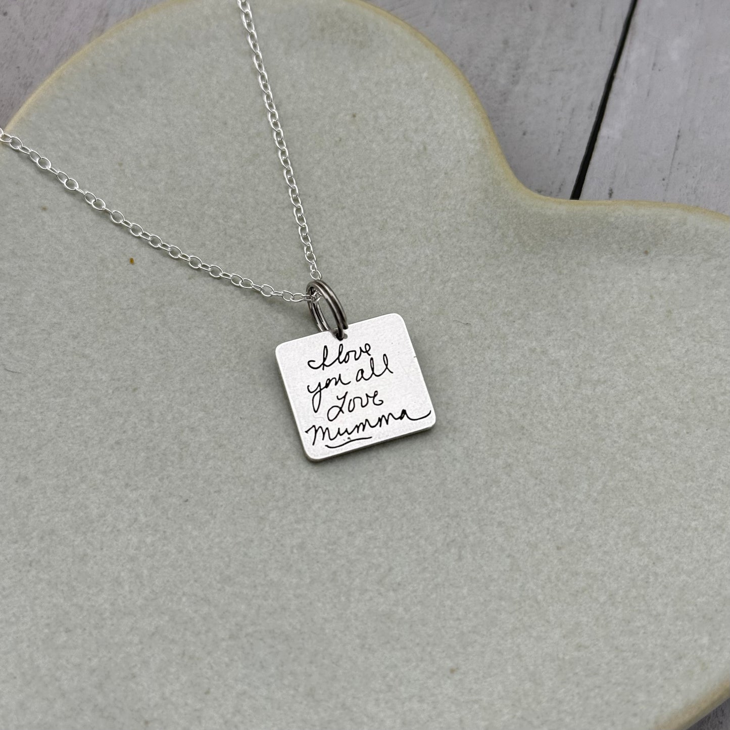 Square Handwriting charm