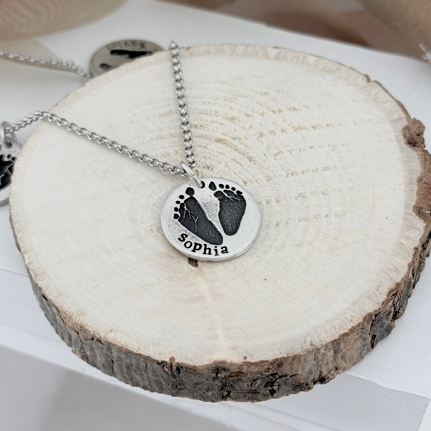 Footprint Charm in Solid Sterling Silver