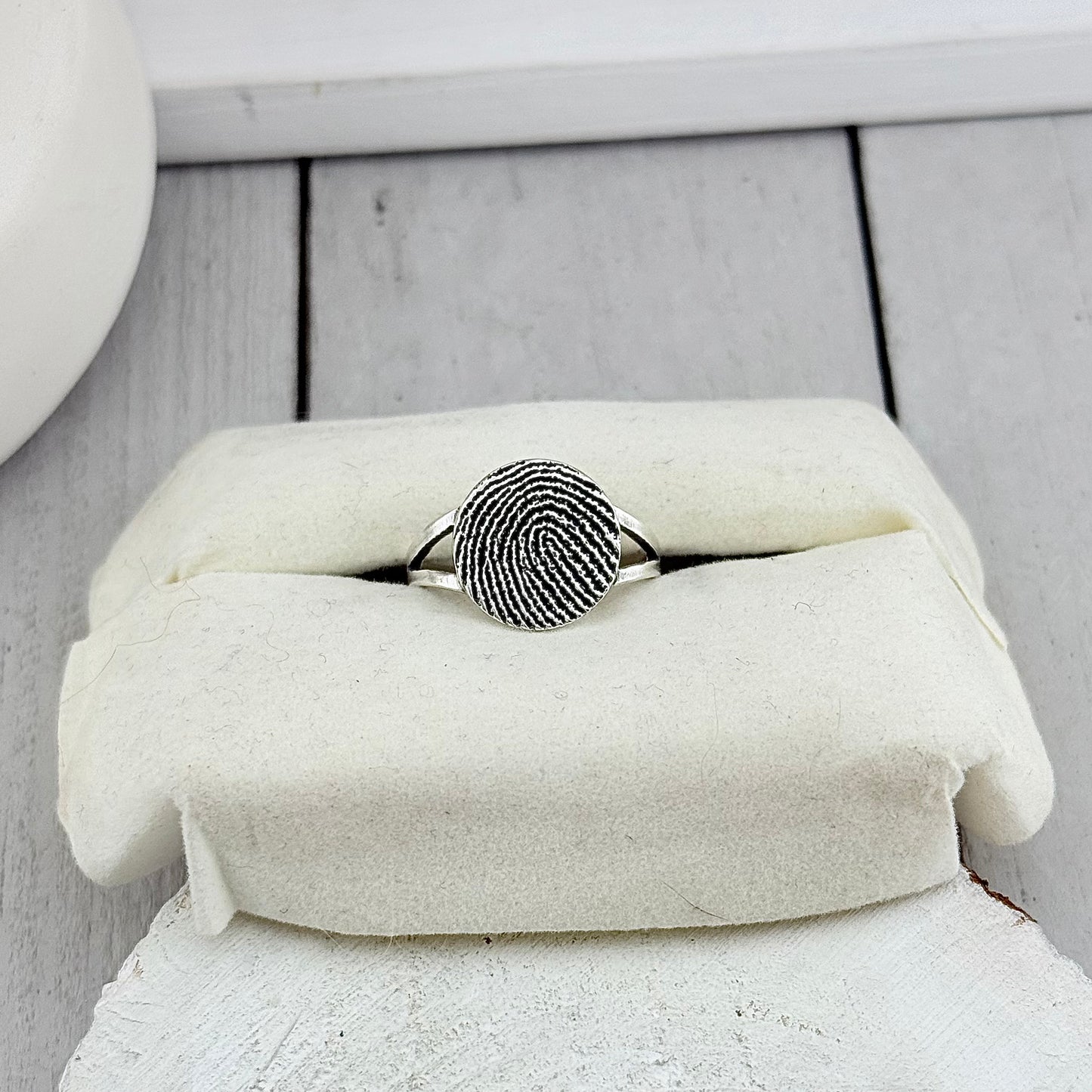 Pure Silver Memorial Fingerprint Ring