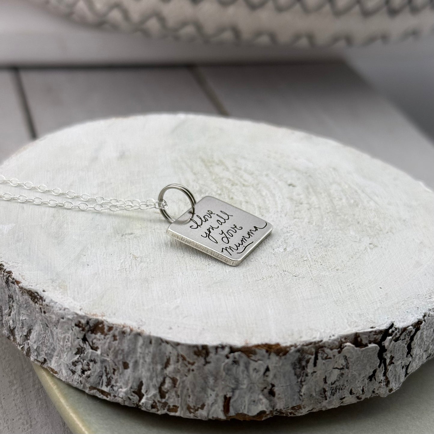 Square Handwriting charm