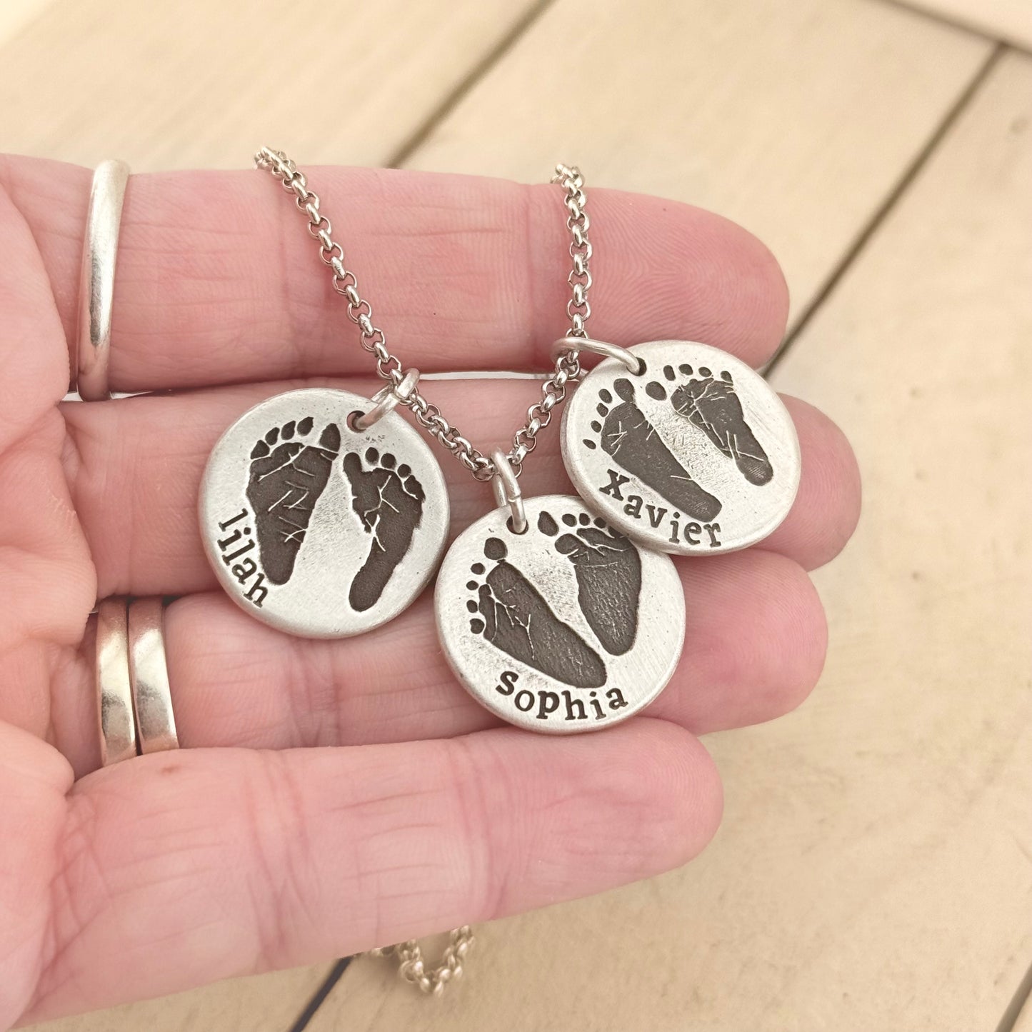 Footprint Charm in Solid Sterling Silver