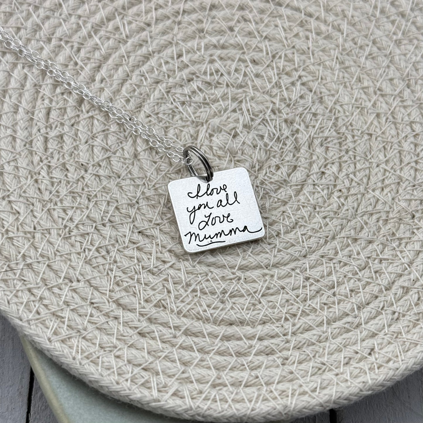 Square Handwriting charm