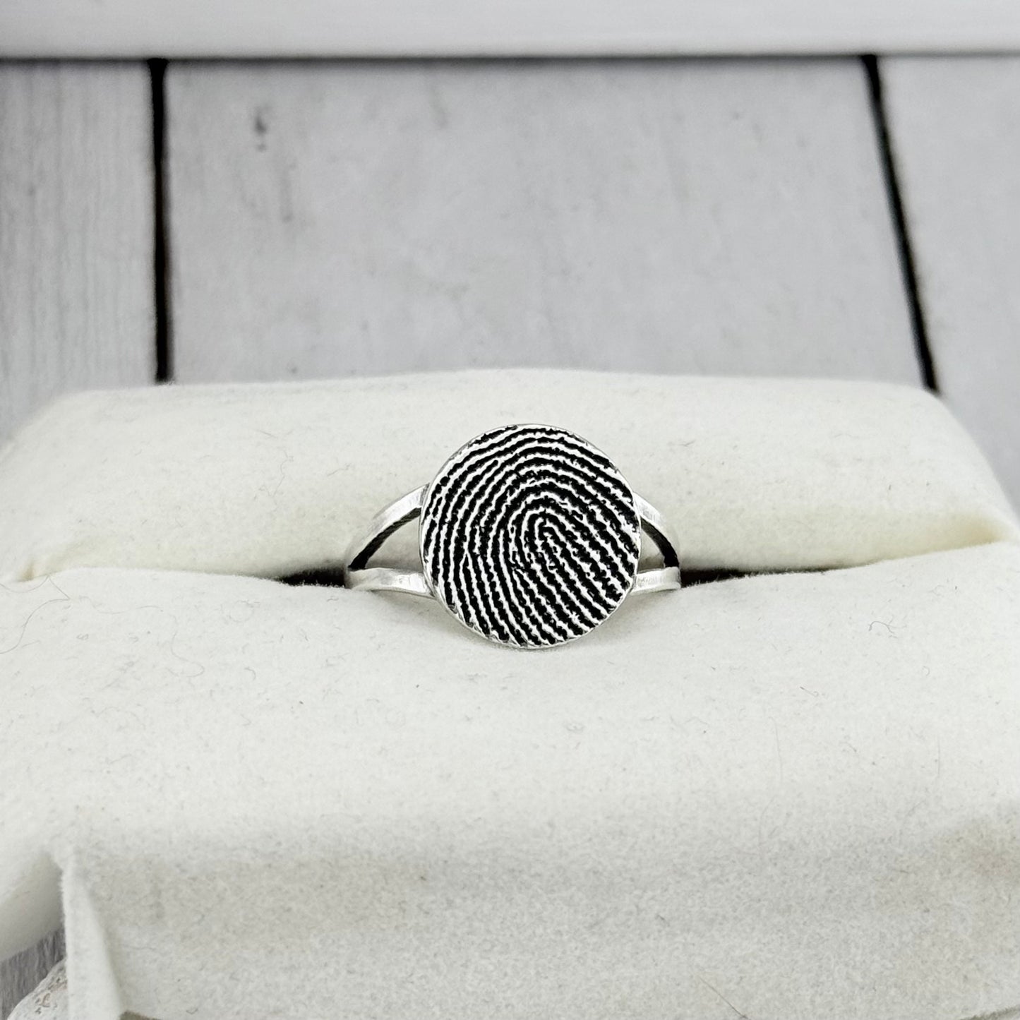 Pure Silver Memorial Fingerprint Ring