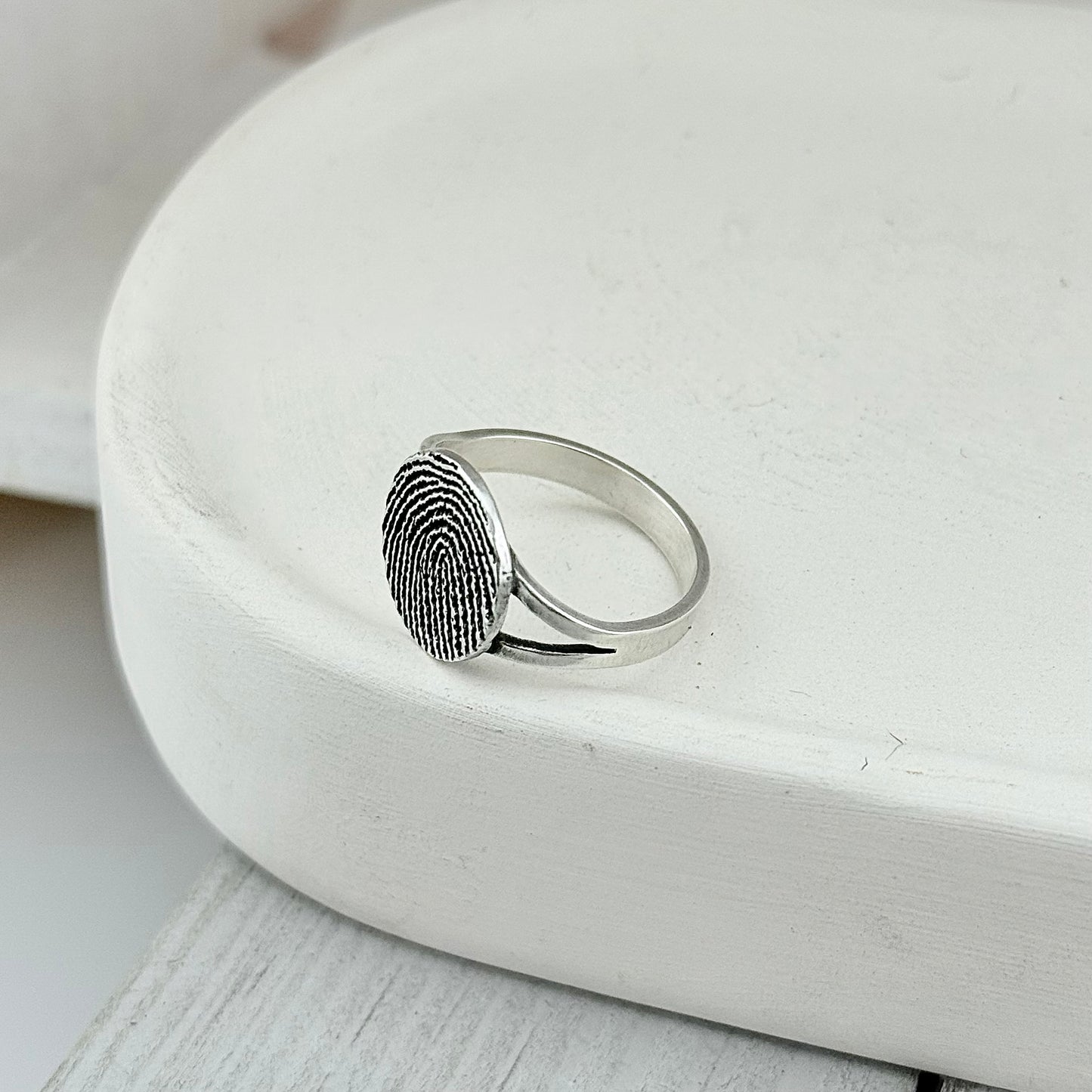 Pure Silver Memorial Fingerprint Ring