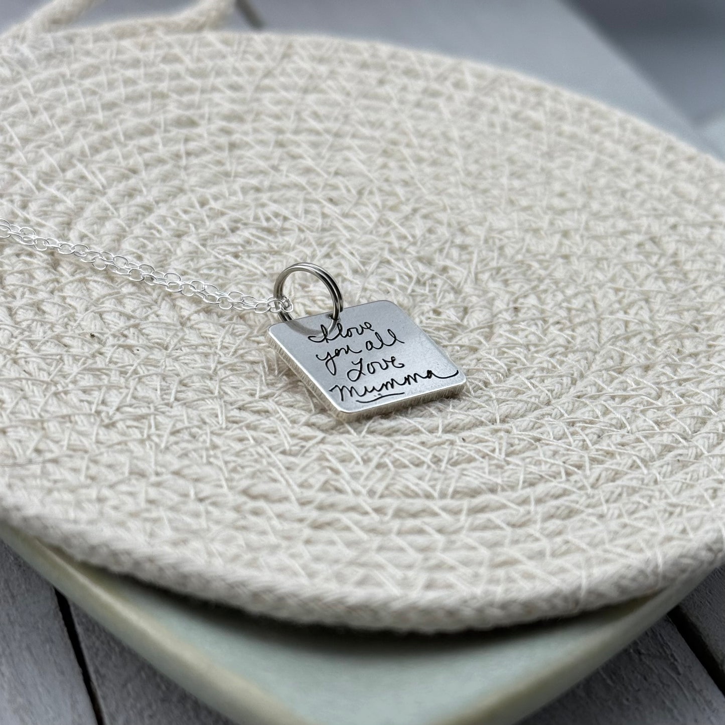 Square Handwriting charm