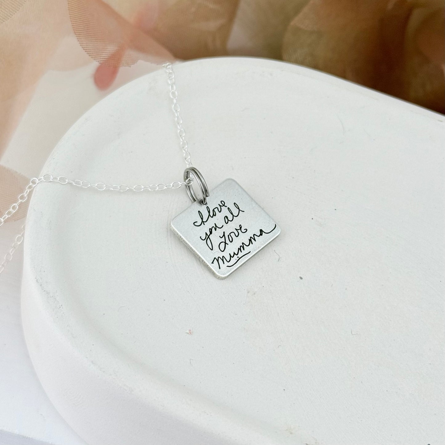 Square Handwriting charm