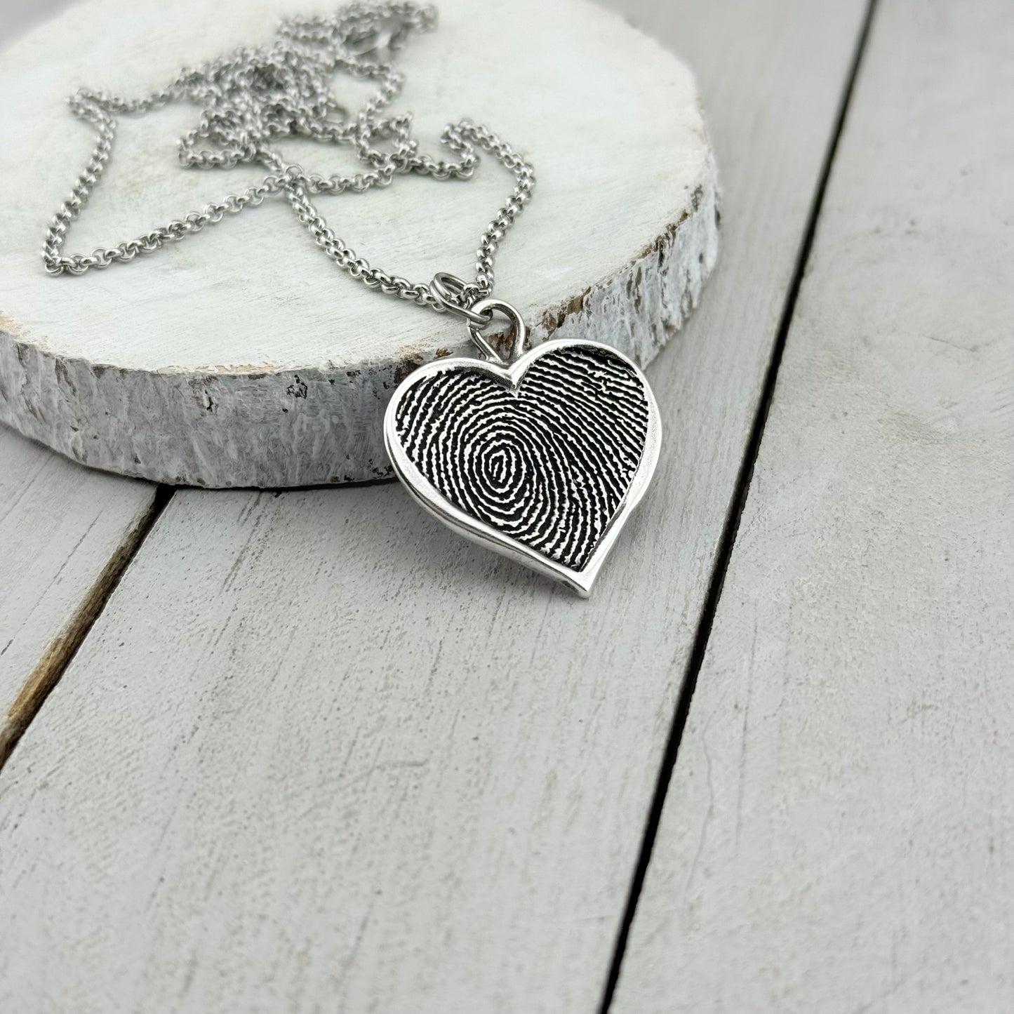 Heart Shaped Fingerprint Charm