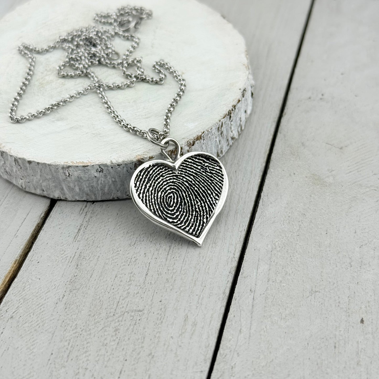 Heart Shaped Fingerprint Charm