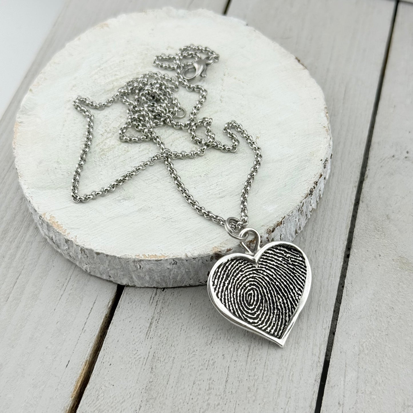 Heart Shaped Fingerprint Charm