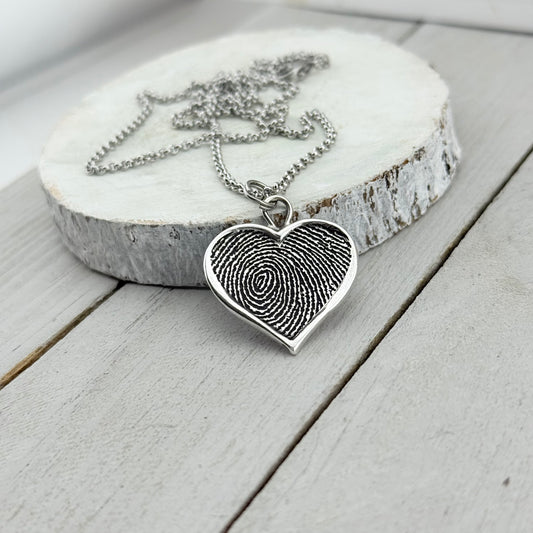 Heart Shaped Fingerprint Charm