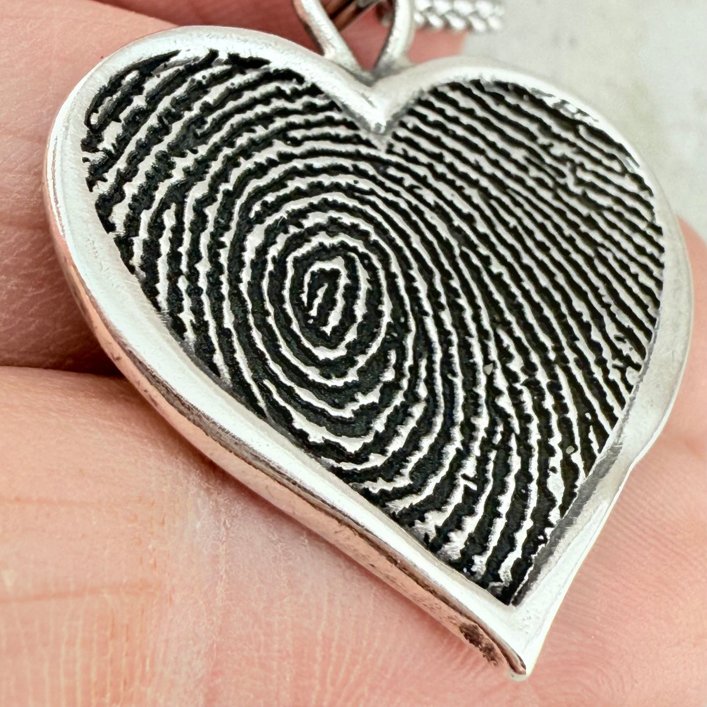 Heart Shaped Fingerprint Charm