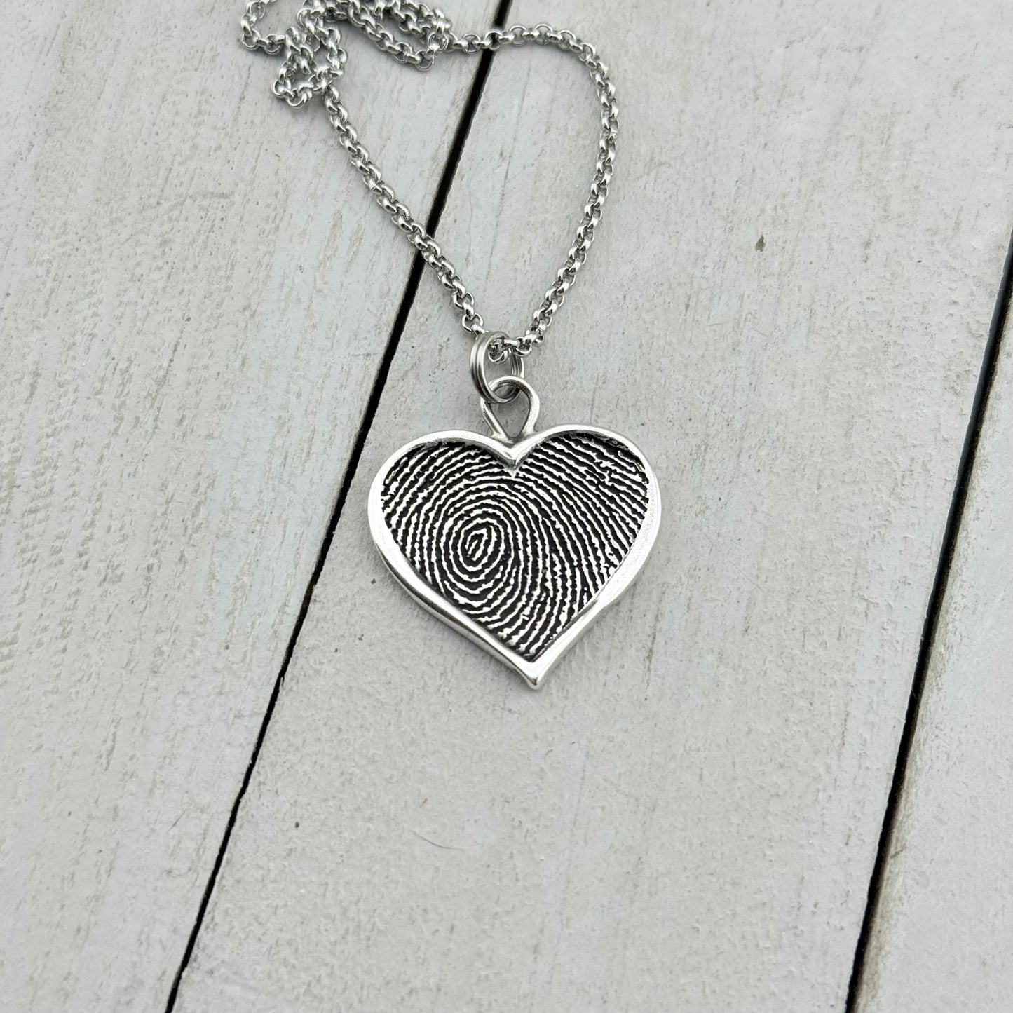 Heart Shaped Fingerprint Charm