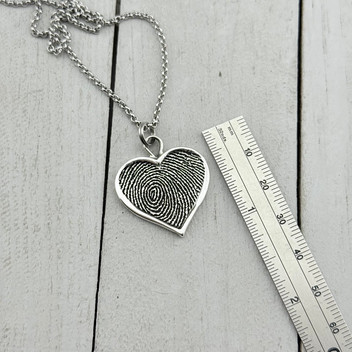 Heart Shaped Fingerprint Charm
