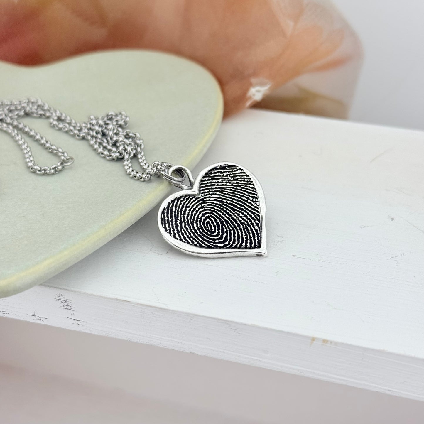 Heart Shaped Fingerprint Charm