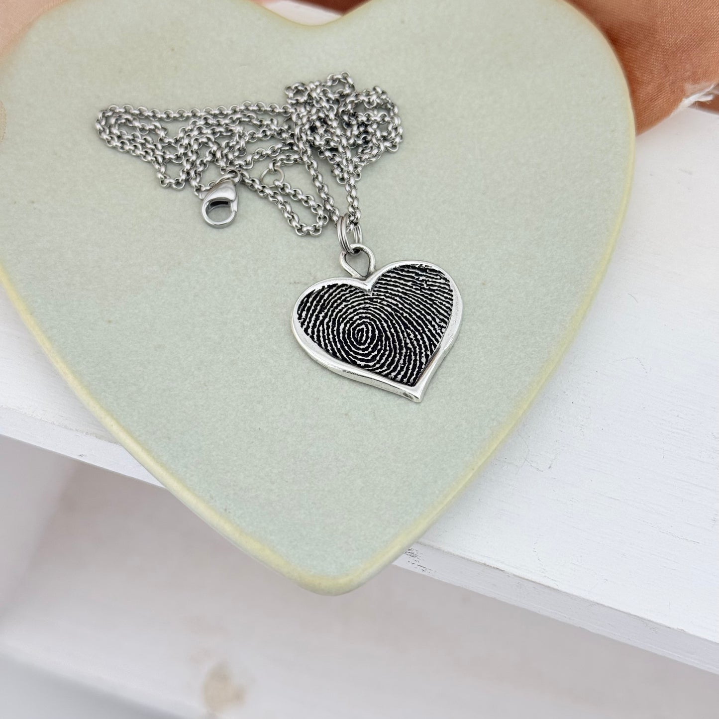 Heart Shaped Fingerprint Charm