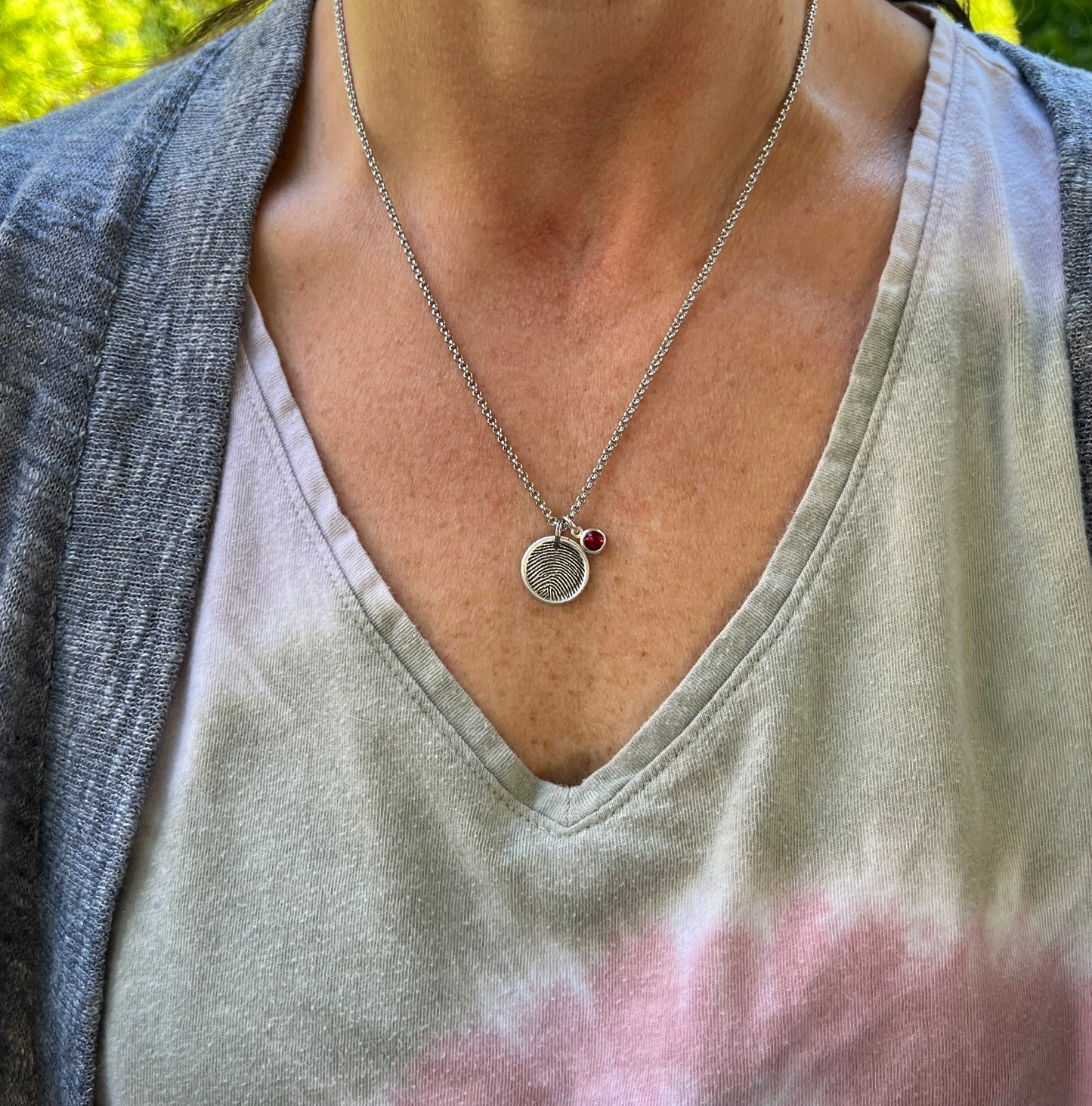 Fingerprint Charm, Engraved in Solid Silver