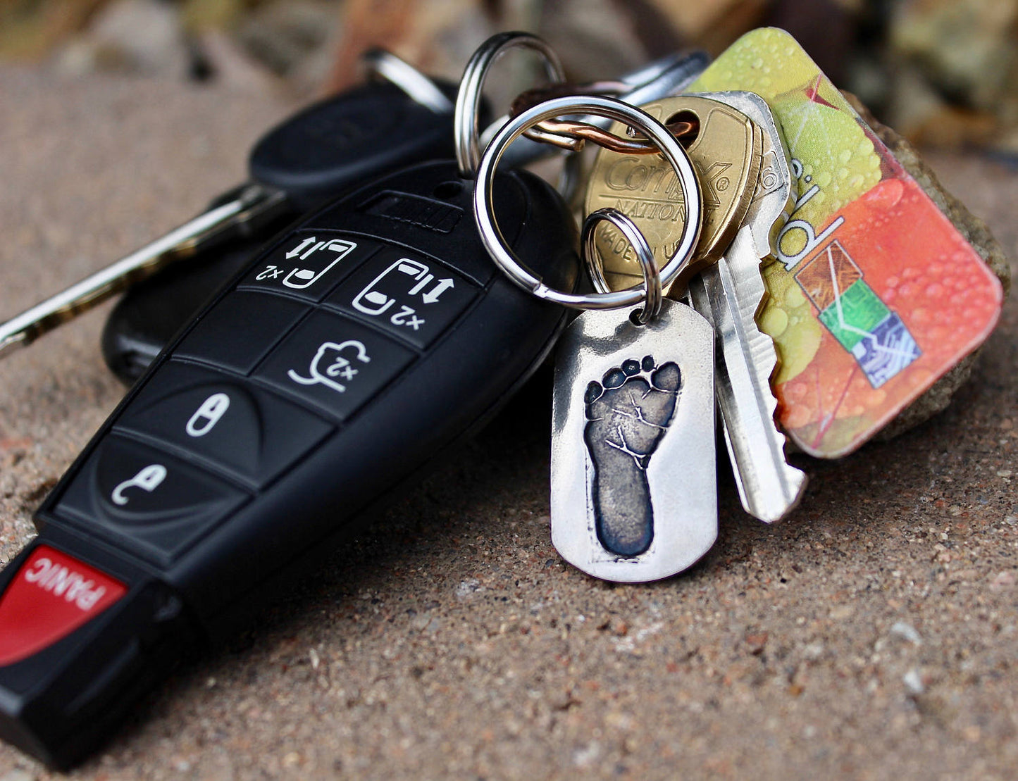 Real Footprint Keychain