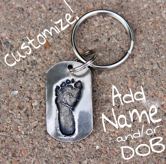 Baby Footprint Keychain