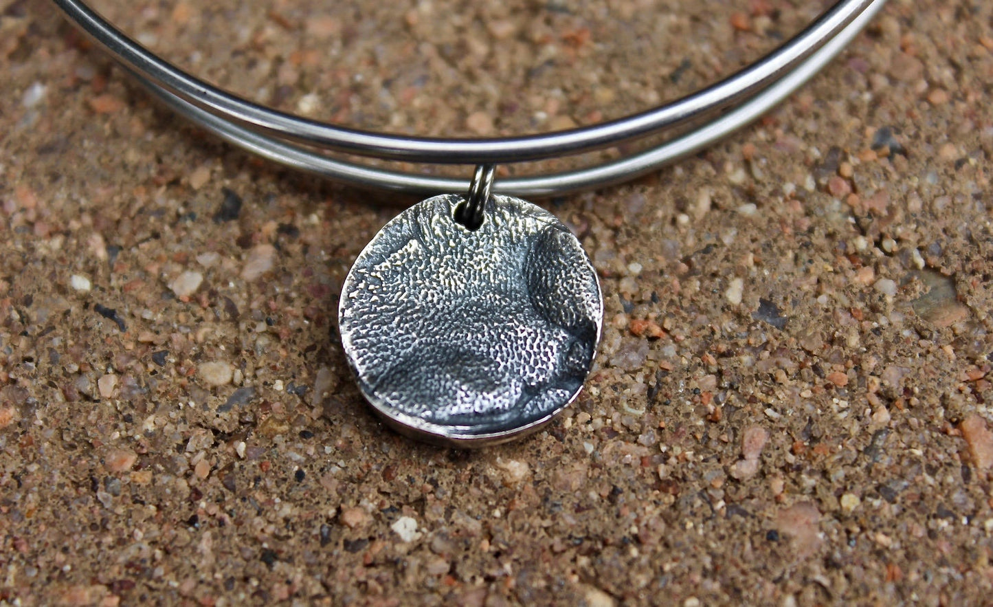 Dog Paw Print Portion in Sterling Silver