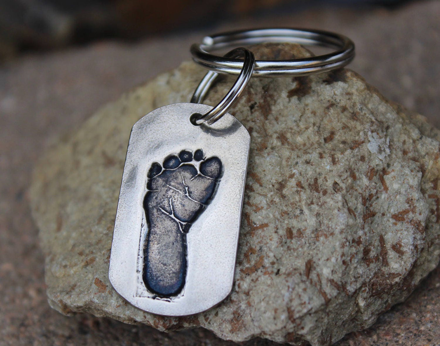 Real Footprint Keychain