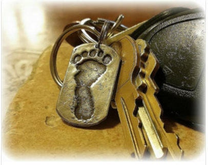 Footprint Keychain