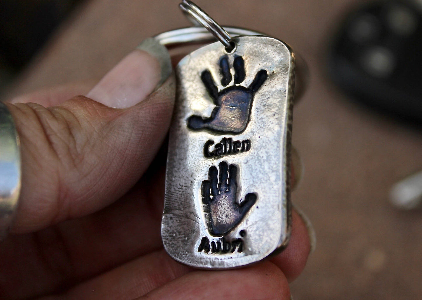 Real Handprints Keychain