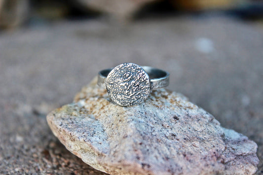 Real Portion of a Dog Paw print Ring in Sterling Silver