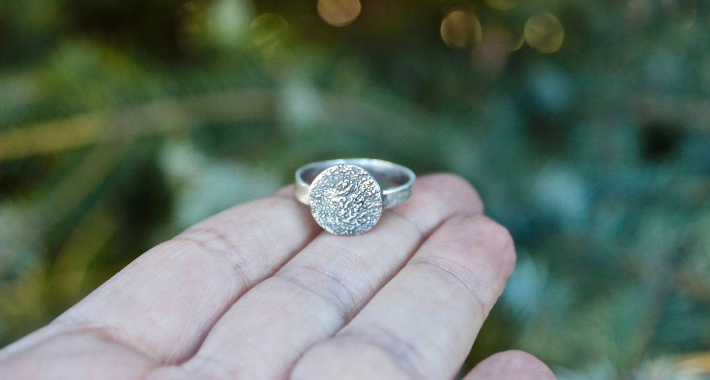Real Portion of a Dog Paw print Ring in Sterling Silver