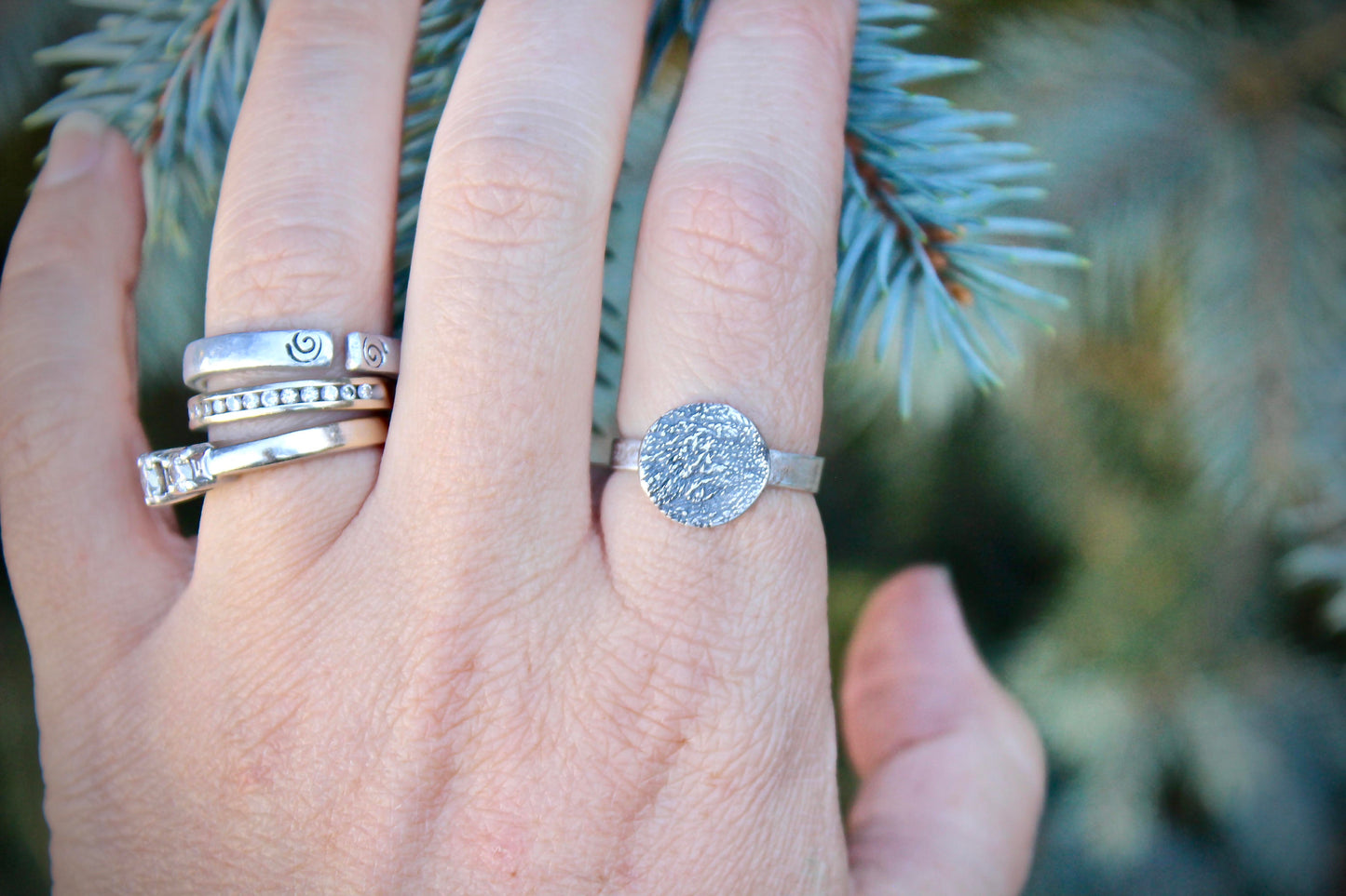 Real Portion of a Dog Paw print Ring in Sterling Silver