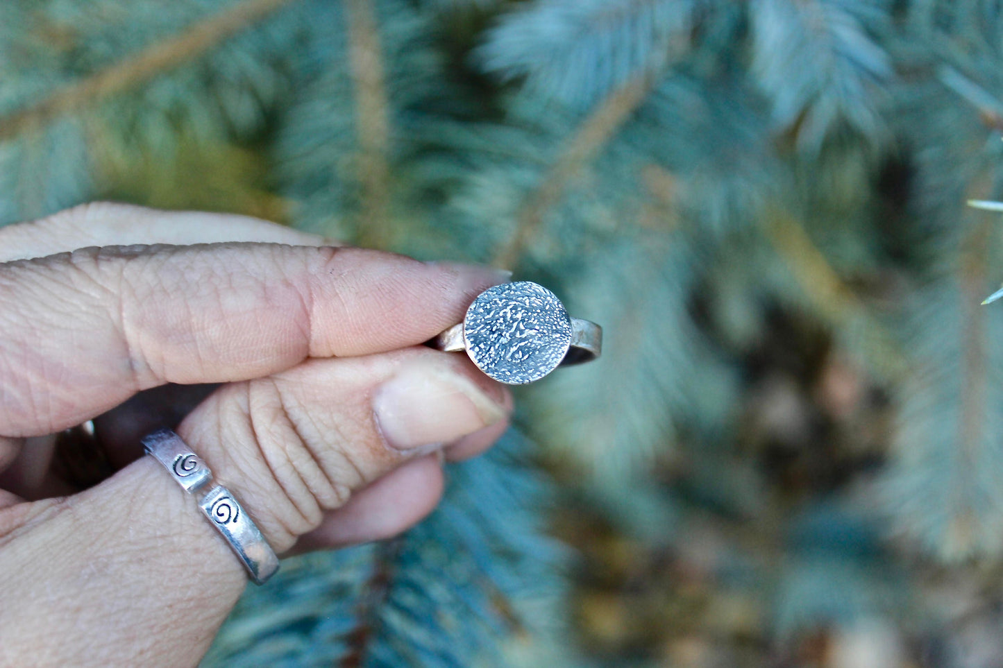 Real Portion of a Dog Paw print Ring in Sterling Silver