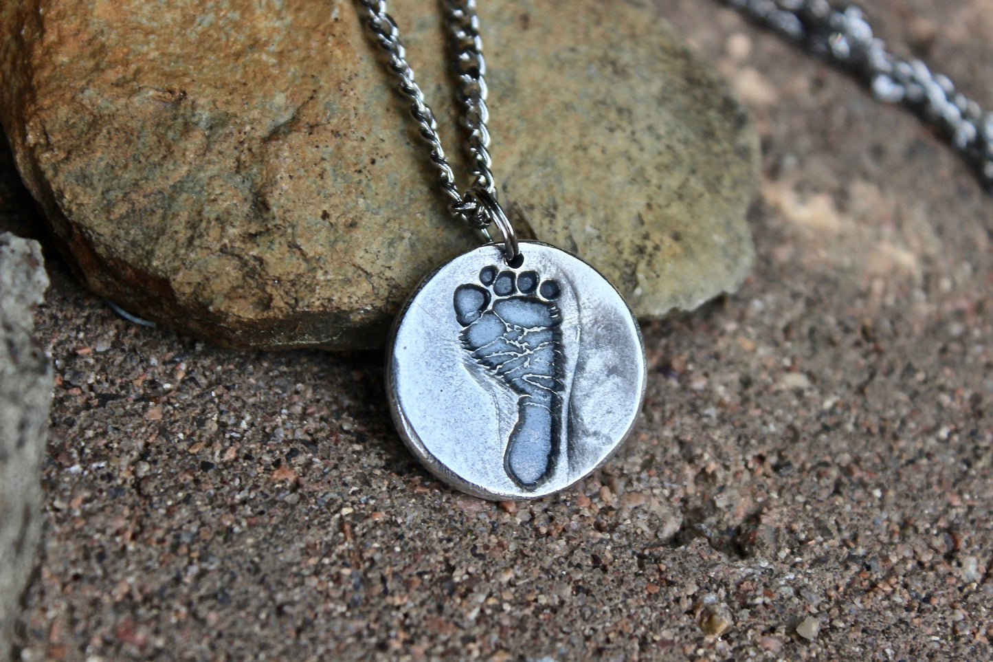 Footprint Charm in Sterling Silver
