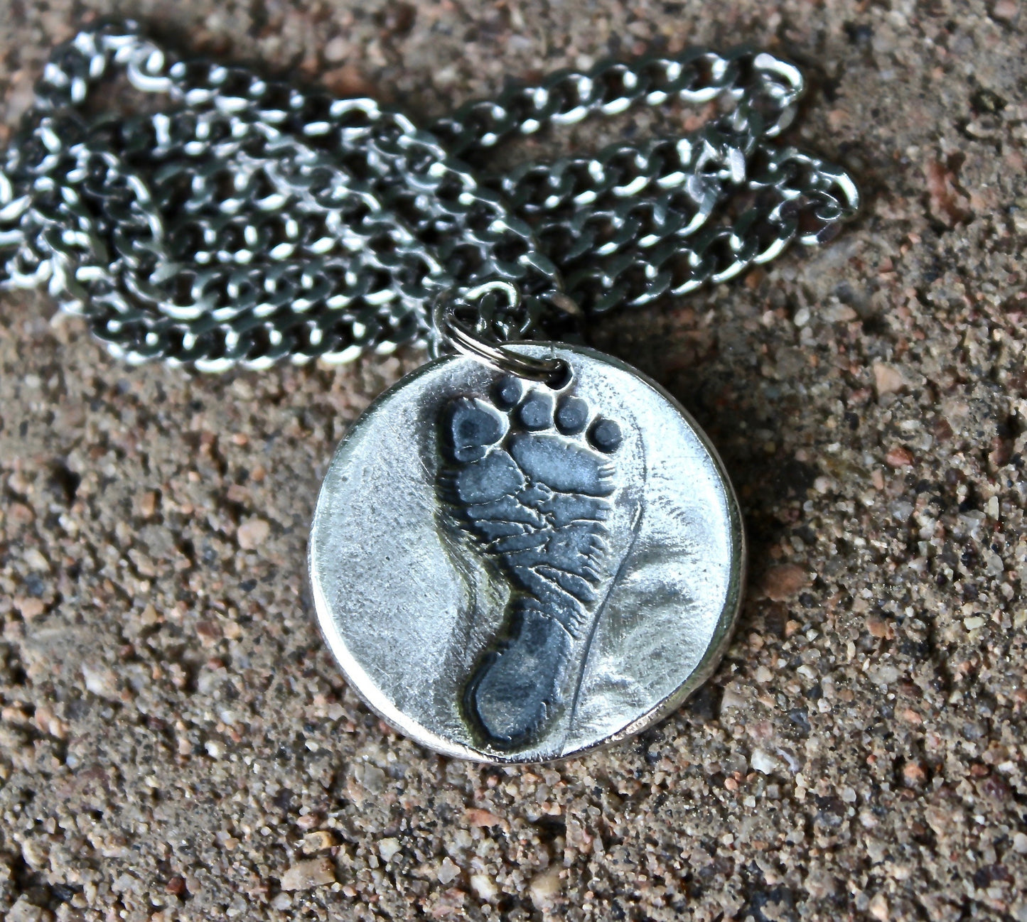 Footprint Charm in Sterling Silver