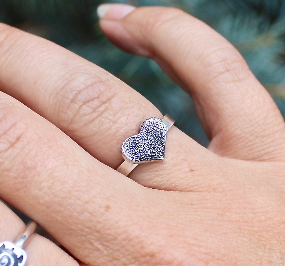 Pawprint Heart Ring in Sterling Silver