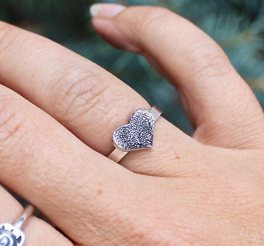 Pawprint Heart Ring in Sterling Silver