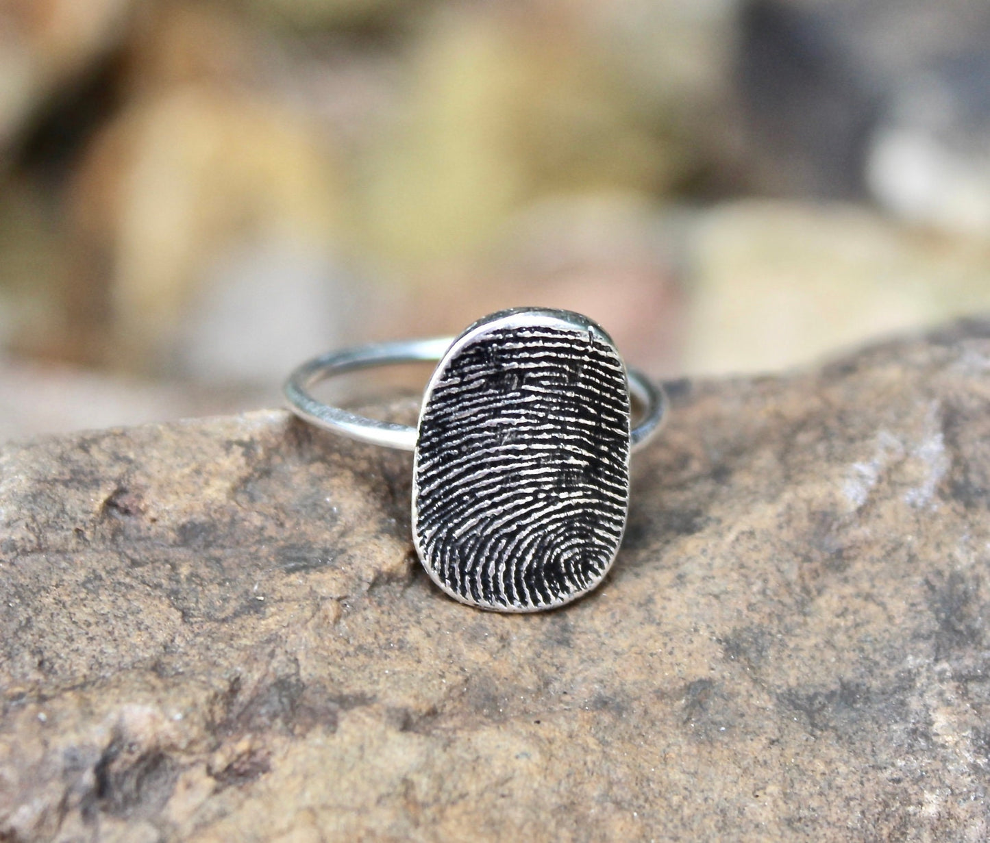 Oval Fingerprint Ring