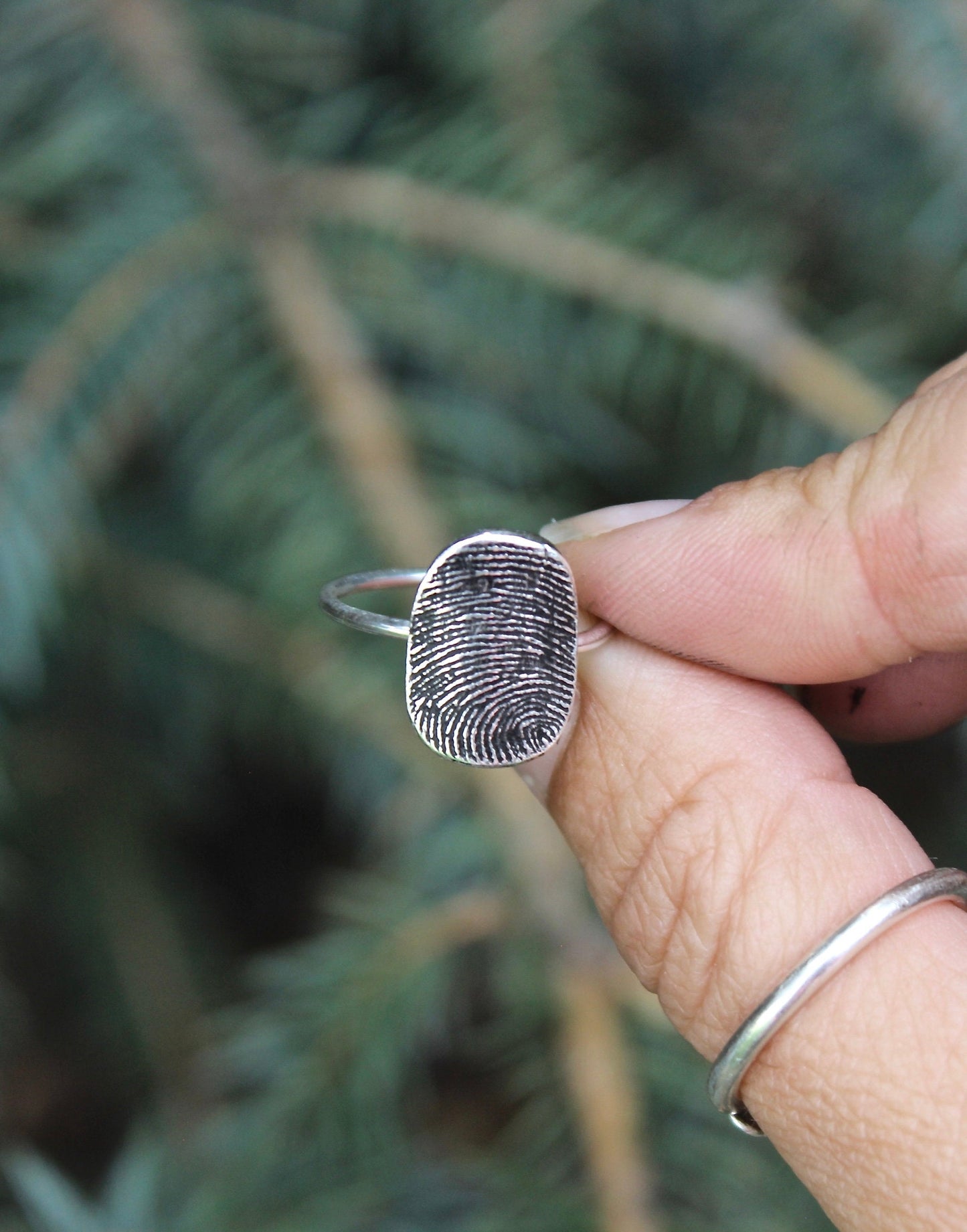 Oval Fingerprint Ring