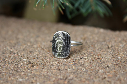 Oval Fingerprint Ring