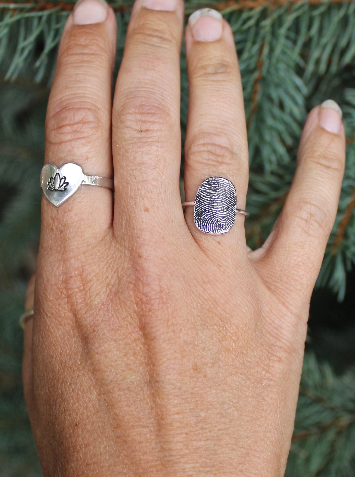 Oval Fingerprint Ring
