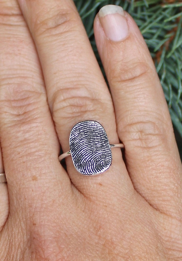 Oval Fingerprint Ring