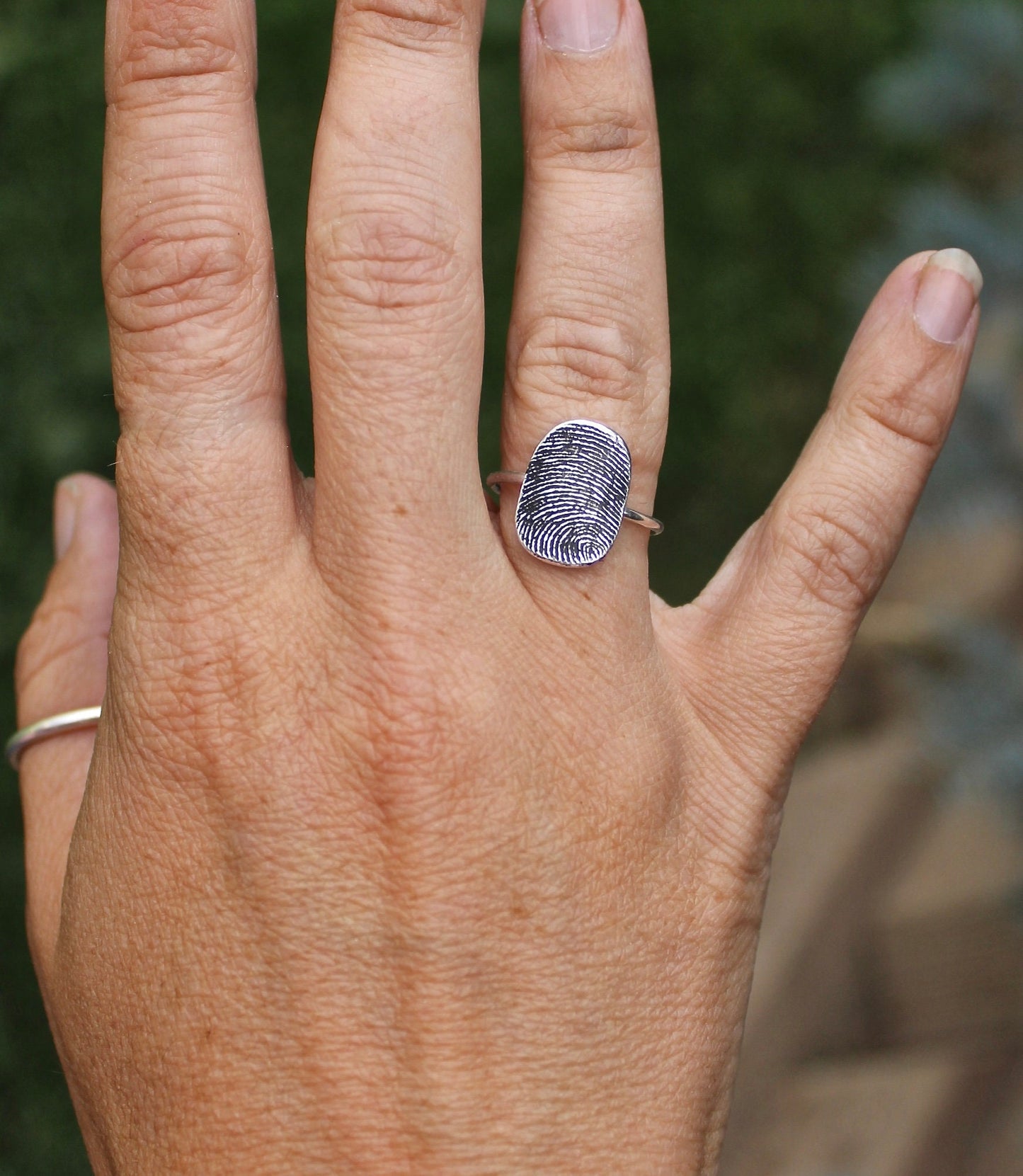 Oval Fingerprint Ring