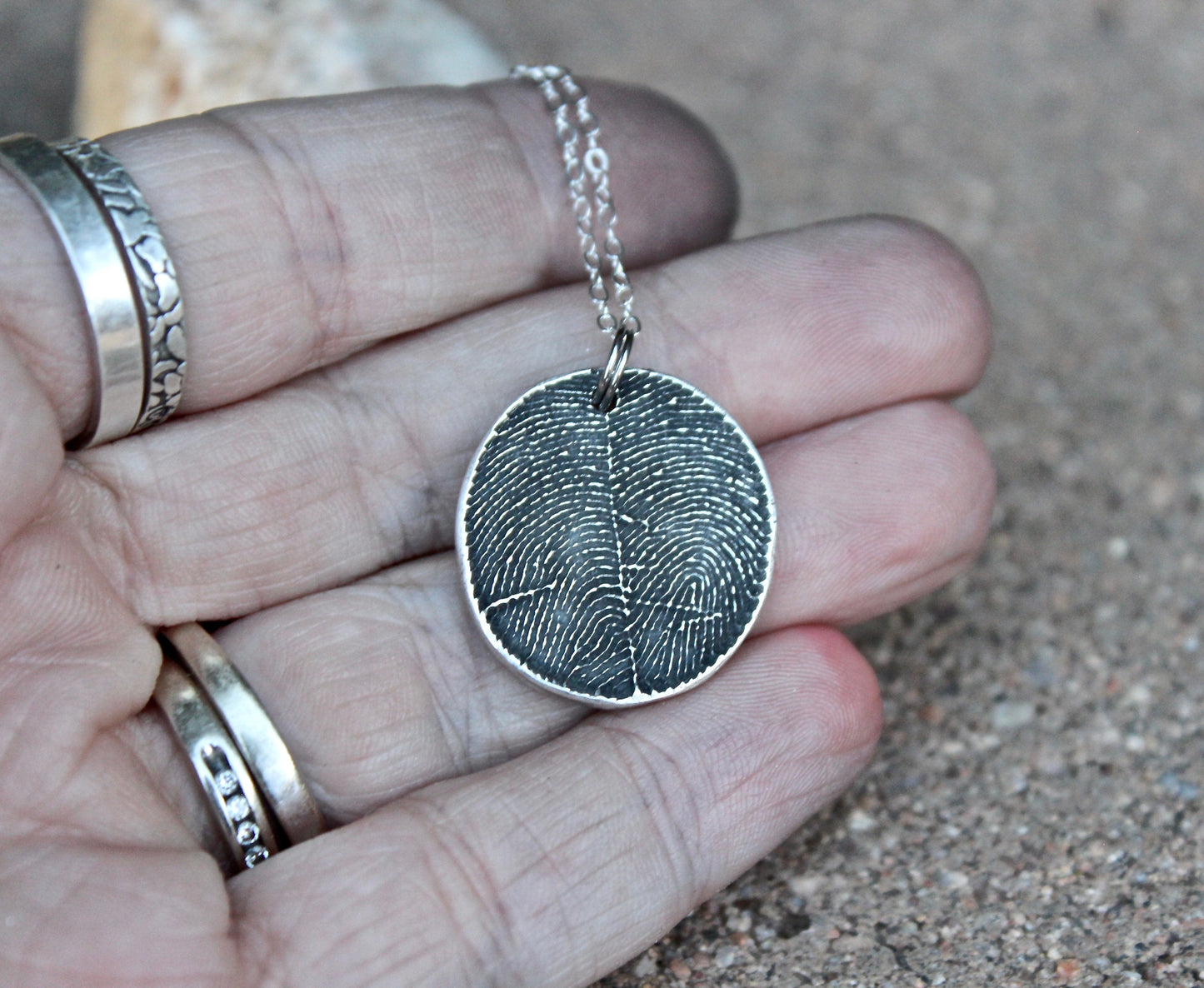 Two Fingerprint Necklace