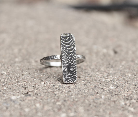 Rectangle Fingerprint Ring